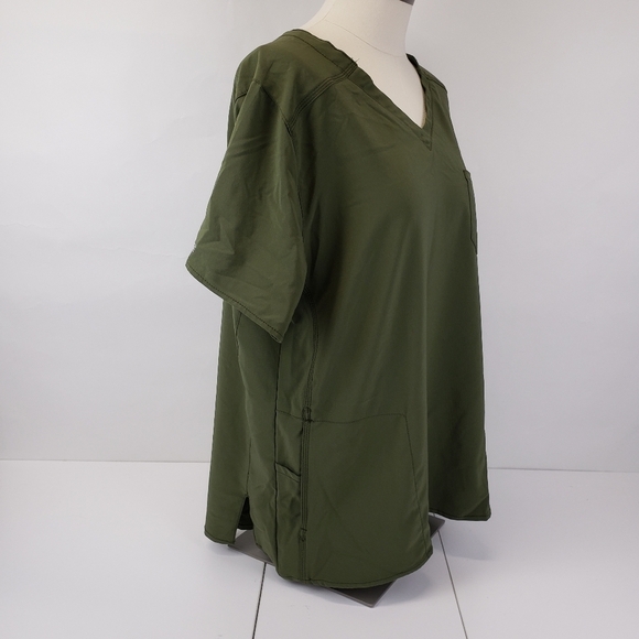 Carhartt Force Crossflex Scrub Top in basil green size 2X - Picture 3 of 12